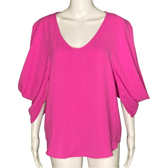 NWT Trina Turk Universe Split Sleeve Pink Salamander Top - Sz S - Picture 3 of 9